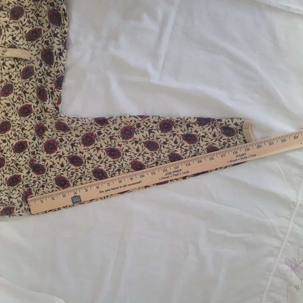 Vintage Blue Red Flowers Cardigan Sweater Outback Red The Limited Size M 1980's - Picture 15 of 15